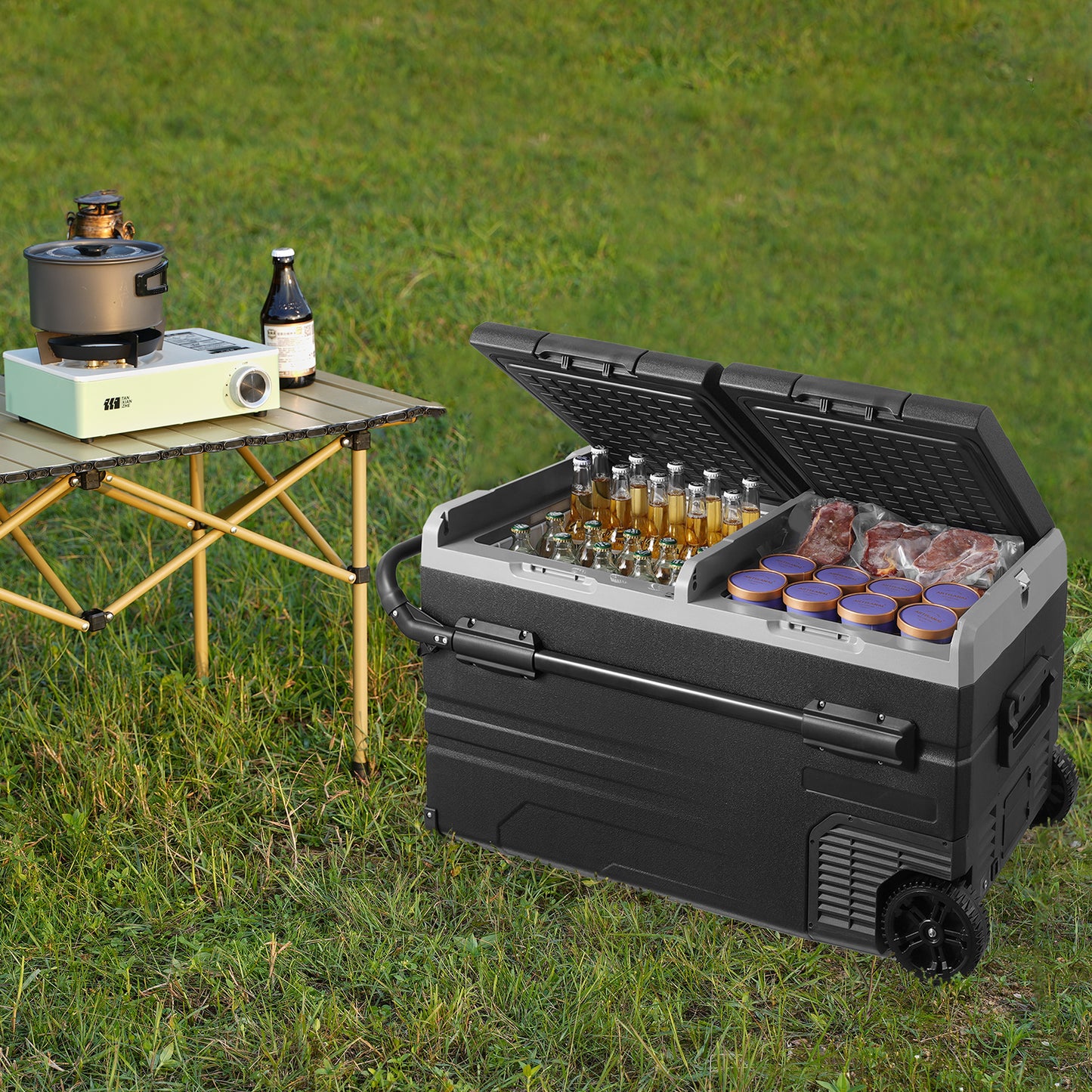 Portable Car Refrigerator Freezer Compressor 115 L Dual Zone for Car Home