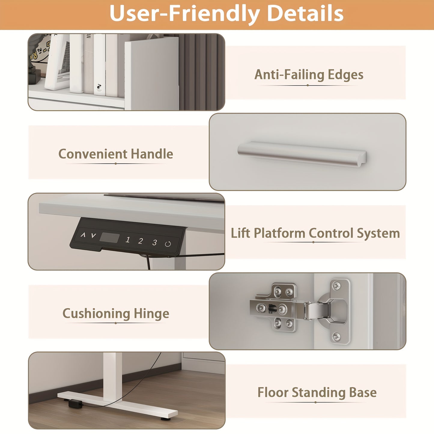 Electric Height Adjustable Computer Desk With 3 Drawers, 1 Cabinet & 2 Open Shelves, L-shaped Computer Desk With Glass Doors & Open Counter, Study Writing Table, For Office, White