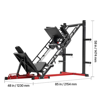 Leg Press Hack Squat Combo Machine Adjustable Lower Body Special Home Gym