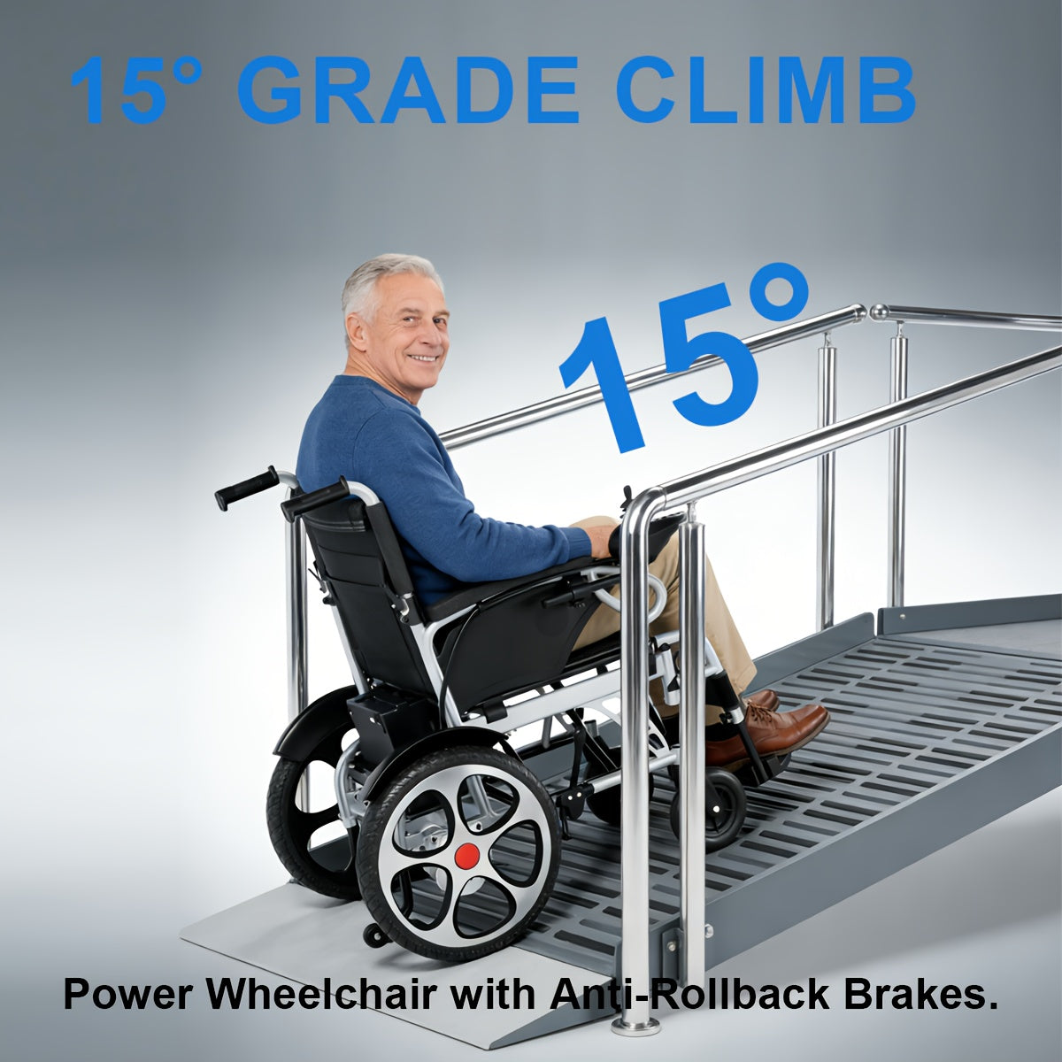 Aluminum Alloy Frame Electric Wheelchair, 24V 20Ah Lithium Battery, 500W Motor, 400 Lbs Weight Capacity, 17-inch Wheels, Foldable with Dual Brakes, And Thickened Integrated Backrest