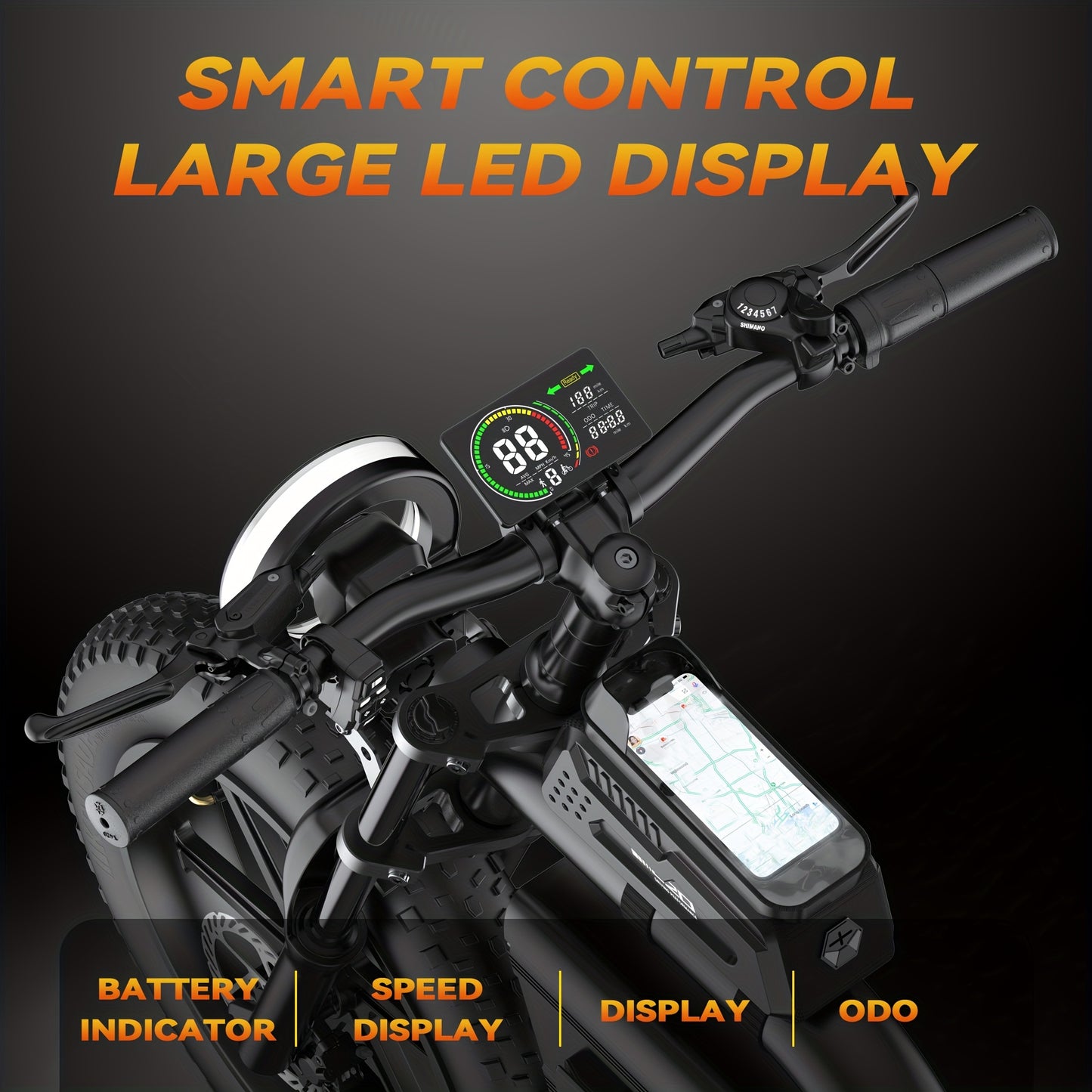 Electric Dirt Bike For Adults - 60V Fast Speed Commuter EBike With 20Ah*2 Battery, 93 Mile Long Range Motorcycle, All-Terrain Fat Tires, Full Suspension, Smart Display, USB Port, Storage Bag, Hydraulic Brakes. Perfect Gift For Christmas & New Year.