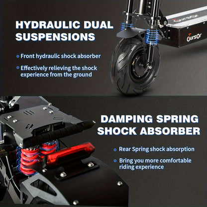 Free Delivery with Express Shipping High-power 72V Adult Electric Scooter Features LED Lights, Extended Range, Removable Seat Dual Suspension, 13-inch Vacuum Tyres Adult Off-road Electric Scooter