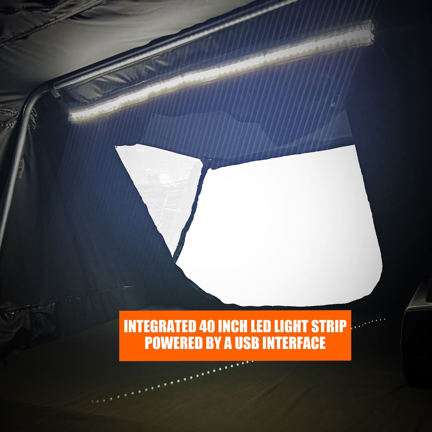 Quick Pop-Up Hardshell Roof Top Tent - Heavy-Duty SUV/Truck Roof Tent with Tent Fly, -Weather Camping Shelter, Vehicle-Mounted for, Setup & Zippered Door (No External Poles Required)