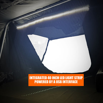 Quick Pop-Up Hardshell Roof Top Tent - Heavy-Duty SUV/Truck Roof Tent with Tent Fly, -Weather Camping Shelter, Vehicle-Mounted for, Setup & Zippered Door (No External Poles Required)