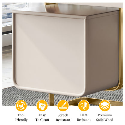 Luxury Marble Top Desk with Golden Frame - Modern Minimalist Writing Table Suitable for Home Office, Study Room, Bedroom, Marble Tabletop & Golden Frame, Assembly, Space-Saving for Small Spaces, Assembly Required