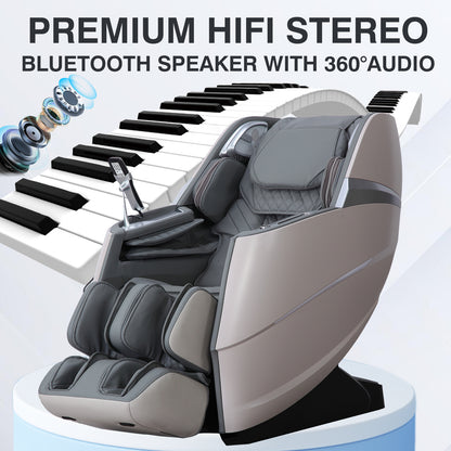Upgraded Version 4D Massage Chair Zero Gravity | Full Body Massage Chair and Recliner AI Voice Control Automatic Leg Rest Calf and Foot Roller Heating