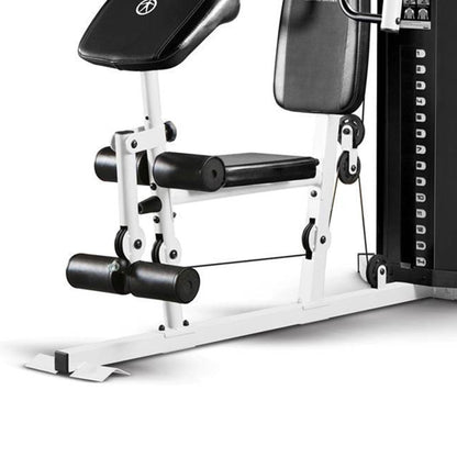 Marcy Home Gym Workout Station with Curl Pad, Lat Pulldown, Leg Developer & Weights, White