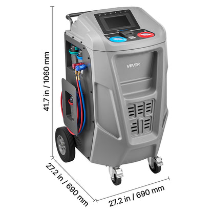 Fully Automatic Refrigerant Recovery Machine for 1234yf, ≥98.5% Accuracy, 7-Inch Touch Screen, AC Recovery, Vacuum, and Recharging Machine for Standard and High Voltage Automotive A/C Systems