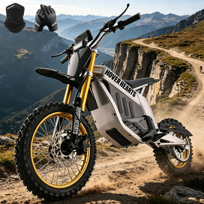 Powerful 3000W Electric Dirt Bike for Adultsand Teens, All-Terrain Off-Road Motorcycle - 8-inch alloy wheels, heavy-duty frame, LEDheadlights, 250 lbs maximum load, suitable fordrifting and off-road riding