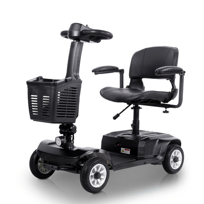 ightweight 4-Wheel Electric Mobility Scooter with Non-Slip All-Terrain Solid Tires, Front Basket, LED Headlight, Foldable Adult Mobility Scooter with Red/Black/Blue/Purple Colors, Senior Transportation, Safety Features Disabled Mobility Aid