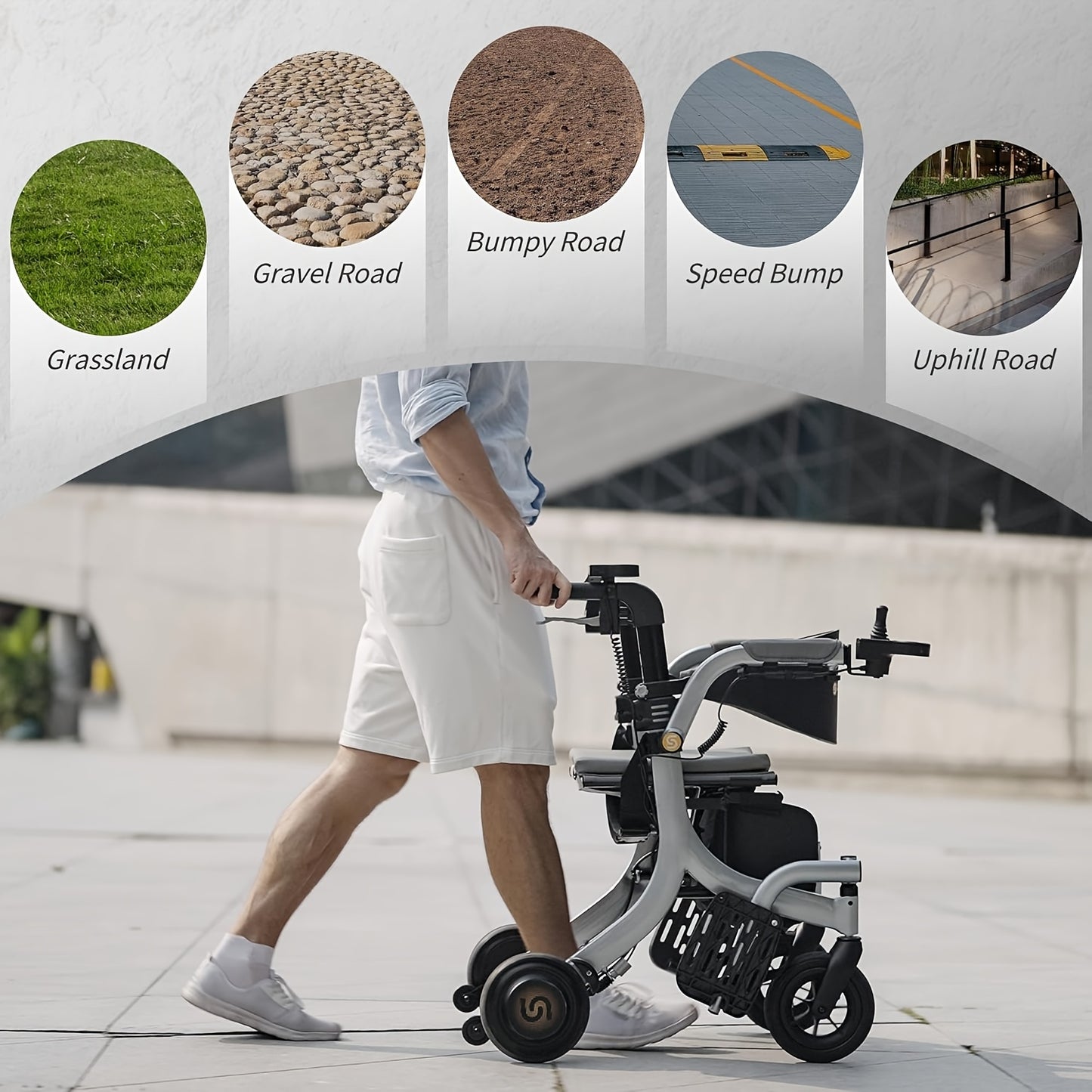 Sinceborn 4-In-1 Electric Rollator - Versatile Mobility Aid with Seat, Lightweight Foldable Transport Wheelchair And Drive Walker for Seniors