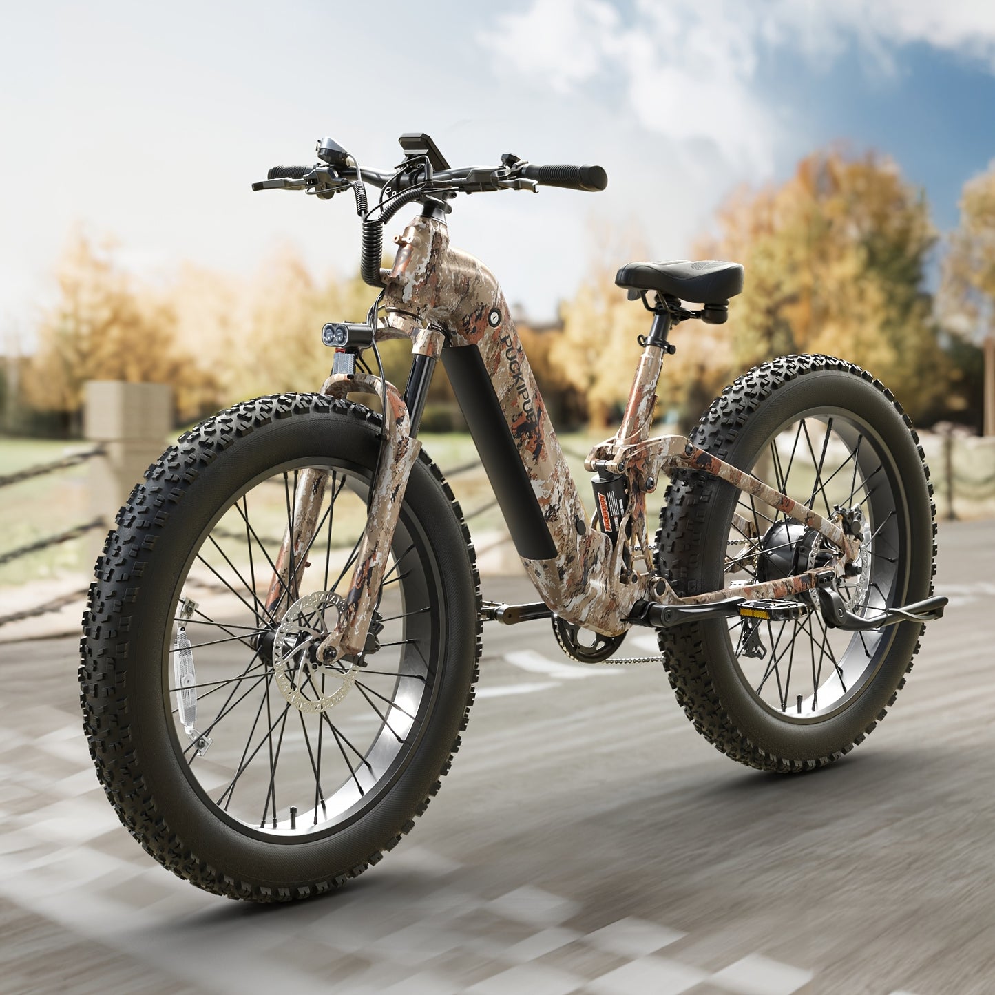 Electric Bike for Adults Rear High-power Brushless Motor, 48V 20AH Battery Adult Electric Bicycles, 26" Tire Full Suspension Step-Thru Ebike, 7 Speed, 80Miles Range, Camping Must Haves, Suitable for Outdoor Off-road And Urban Commuting(BoxerST)