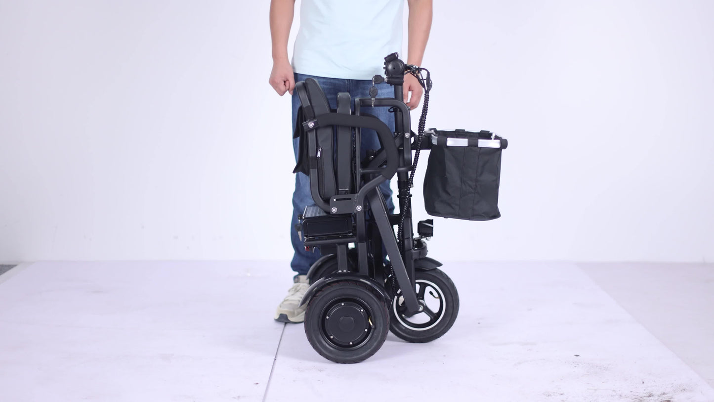 3 Wheel Electric Scooter For Seniors, 500W Dual Motor Lightweight Folding Mobility Trike, 300 Lbs Capacity, Airline Approved Removable Battery For Travel