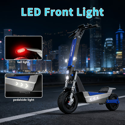 Electric Scooter, Brushless Motor, 35Ah 11-Inch Tires, 3-Speed Range of about 50 Miles, Long-Range Electric Scooter, 330Lbs Weight Capacity, Suitable for Urban Commuting, Outdoor Camping And Adventure Travel, Adult Surprise Birthday Gift