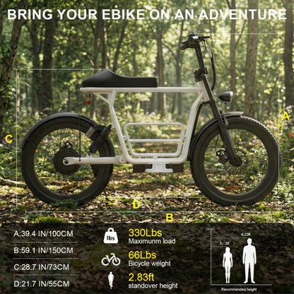 Off-Road Electric Scooter with a Seat, 500W Motor, 20-Inch All-Terrain Tires, a Top Speed of 20 Miles Per Hour, a Range of 30 Miles, a 48V 10.4Ah High-Capacity Battery, a Commuting Electric Scooter Equipped with an LCD Display And Dual Disc Brakes