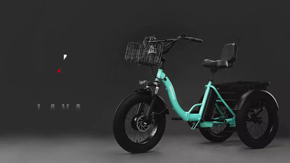 Adult Electric Tricycle, 20" Fat Tire Foldable Electric Tricycle with 749W Brushless Motor, 36V 15Ah Removable Battery Ebike 55Miles Range, 19MPH Cargo Tricycle with Basket, Suitable for Farm Work/Commuting/Travel