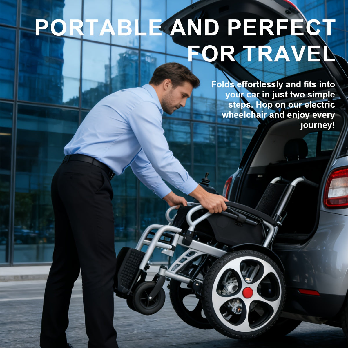 Aluminum Alloy Frame Electric Wheelchair, 24V 20Ah Lithium Battery, 500W Motor, 400 Lbs Weight Capacity, 17-inch Wheels, Foldable with Dual Brakes, And Thickened Integrated Backrest