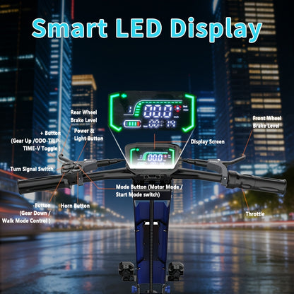 Electric Scooter, Brushless Motor, 35Ah 11-Inch Tires, 3-Speed Range of about 50 Miles, Long-Range Electric Scooter, 330Lbs Weight Capacity, Suitable for Urban Commuting, Outdoor Camping And Adventure Travel, Adult Surprise Birthday Gift