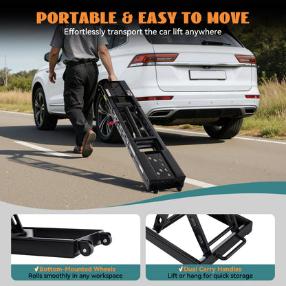 7000lb to 8000lb car lift designed for home garage workshop auto repair, suitable for sedan SUV pickup and most universal vehicles, ideal for maintenance inspection and underbody work.