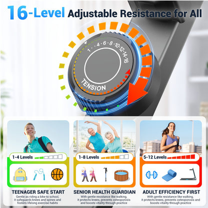 Elliptical Trainer, a Home Elliptical with an Ultra-quiet Magnetic Resistance System, Featuring 16 Resistance Levels, a Foldable Home Elliptical with an LCD Display, a Christmas Gift for Family and Friends