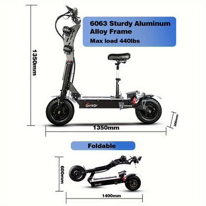 Free Delivery with Express Shipping High-power 72V Adult Electric Scooter Features LED Lights, Extended Range, Removable Seat Dual Suspension, 13-inch Vacuum Tyres Adult Off-road Electric Scooter