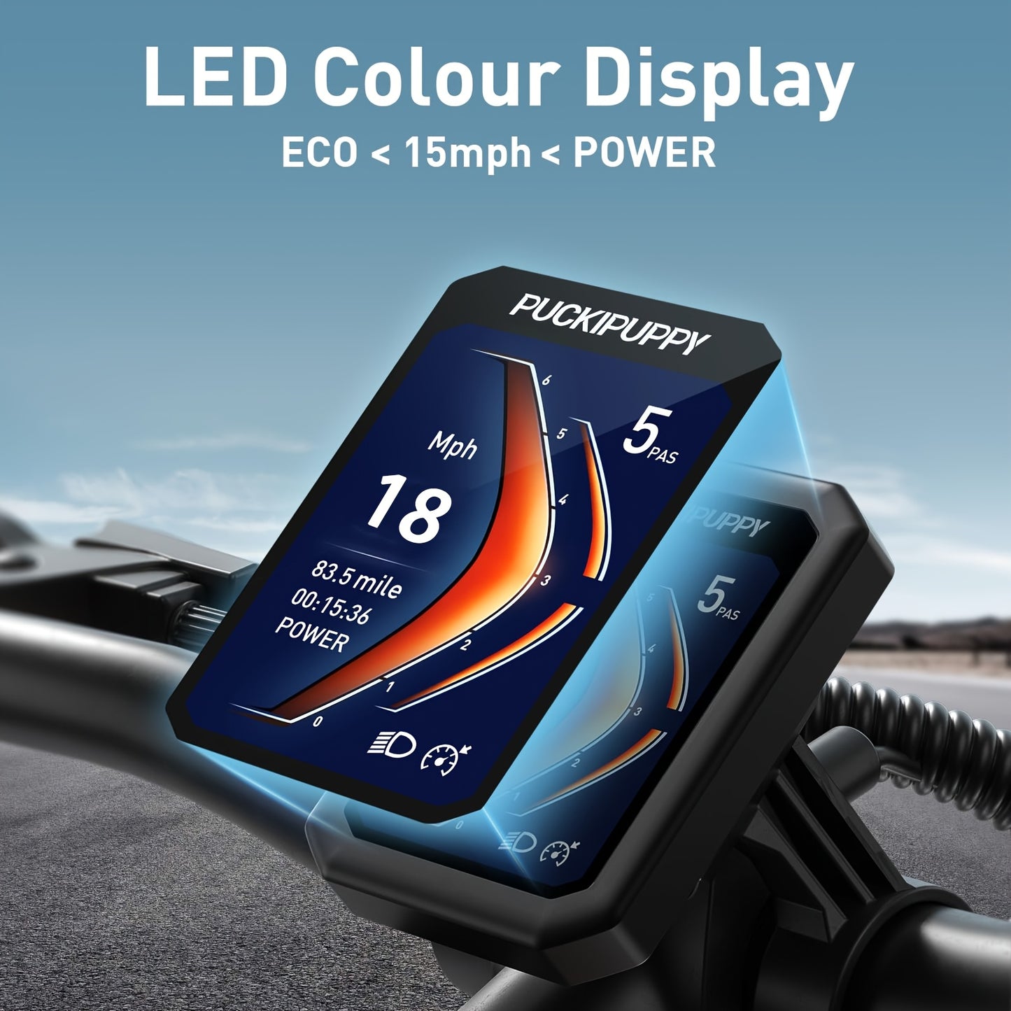 1 Electric Bike For Adults | Rear High-power Brushless Motor, 26" Fat Tire, 48V 15AH Removable Battery, Aluminum Frame with Rear Storage Shelf, Suitable for Outdoor Off-road and Urban Commuting | Orange, PUCKIPUPPY, Disc Brakes