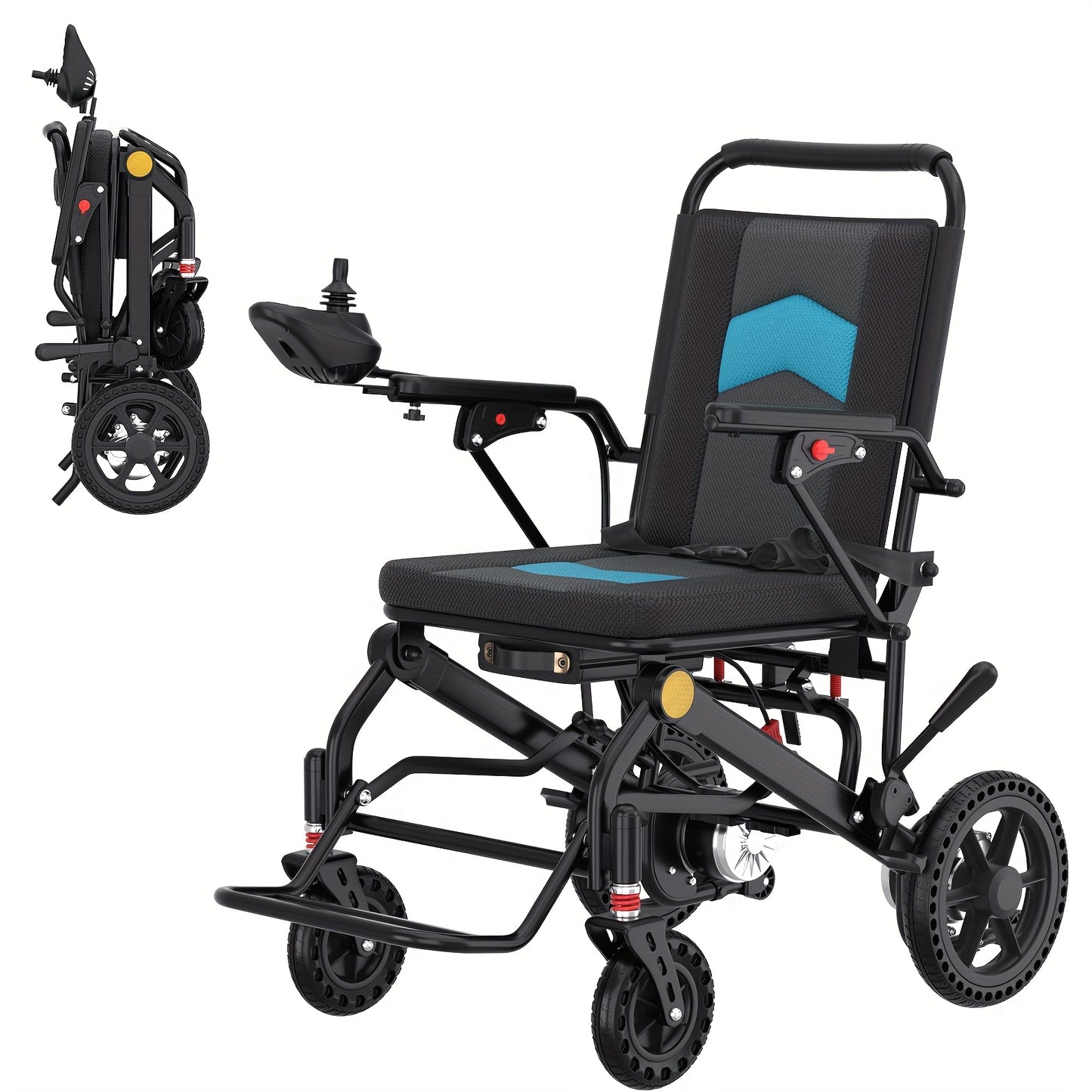 500W Motor Portable Electric Wheelchair Foldable for Adults Seniors, Intelligent Power Wheelchairs Motorized Wheelchair All Terrain Power Chair, Outdoor Wheelchair, Mobility Aid, Easy Storage, Lightweight Design, Smooth Mobility, Durable Construction
