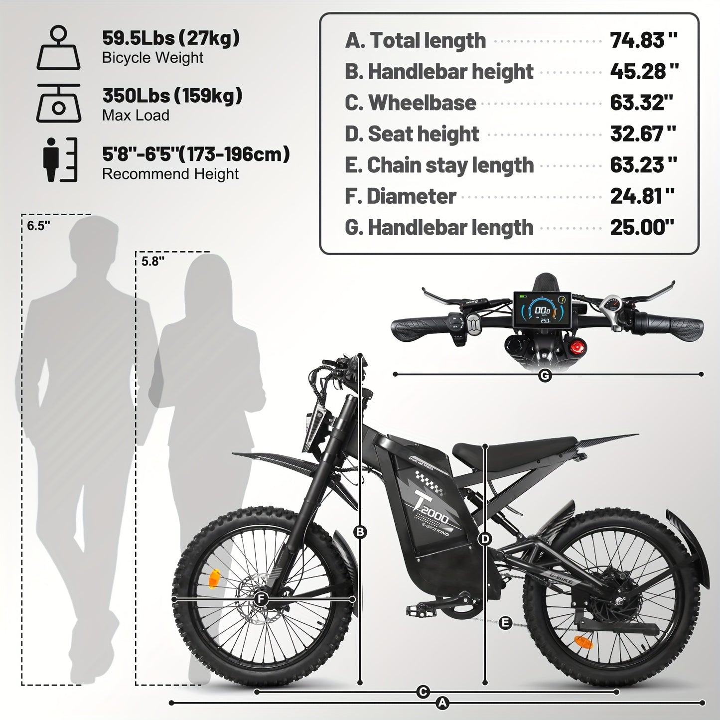lectric Bike, Electric Dirt Bike, Electric Bike for Adults - 19MPH 80-Mile Range Commuter E-Bike with 48V 30AH Removable Battery, Sleek Design, Sturdy Build, Adult Commuters, Ebike