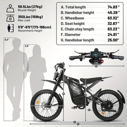 lectric Bike, Electric Dirt Bike, Electric Bike for Adults - 19MPH 80-Mile Range Commuter E-Bike with 48V 30AH Removable Battery, Sleek Design, Sturdy Build, Adult Commuters, Ebike