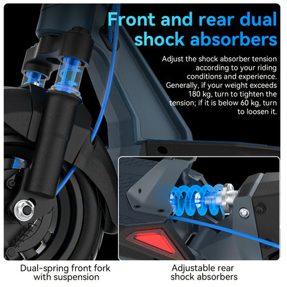 Electric Scooter 10inch 80Km Range 858Wh Battery Rated 1000W
