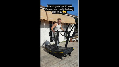 Manual Curved Treadmill, 8-Level Resistance, LCD Display, Non-Electric Fitness Equipment For Home & Gym, Cardio & Anaerobic Training
