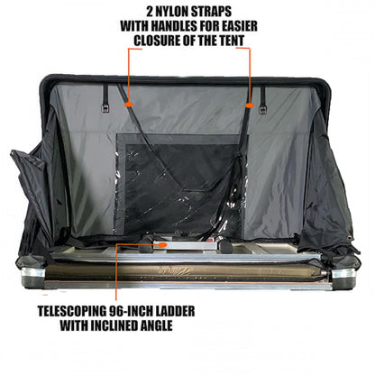 Quick Pop-Up Hardshell Roof Top Tent - Heavy-Duty SUV/Truck Roof Tent with Tent Fly, -Weather Camping Shelter, Vehicle-Mounted for, Setup & Zippered Door (No External Poles Required)