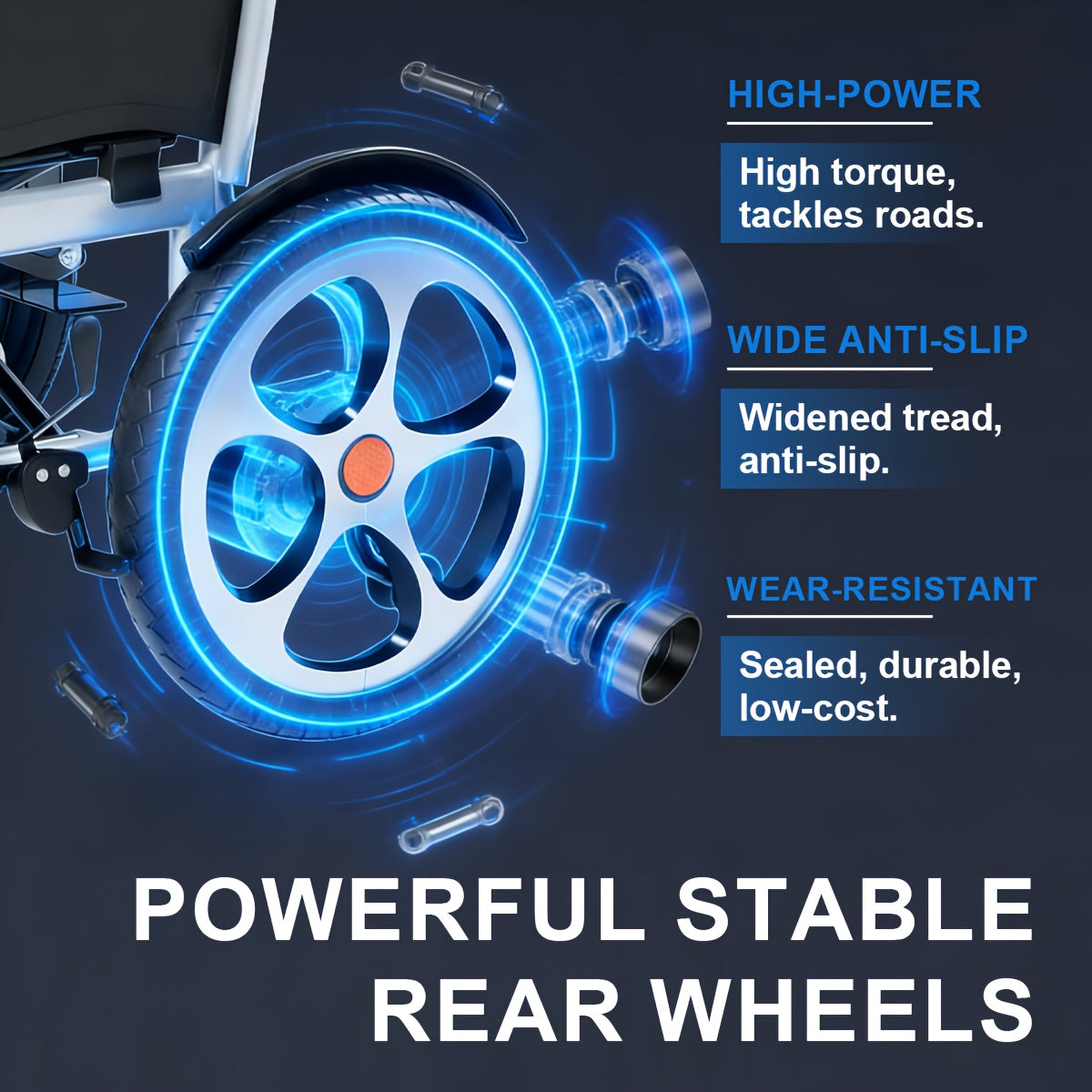 Aluminum Alloy Frame Electric Wheelchair, 24V 20Ah Lithium Battery, 500W Motor, 400 Lbs Weight Capacity, 17-inch Wheels, Foldable with Dual Brakes, And Thickened Integrated Backrest