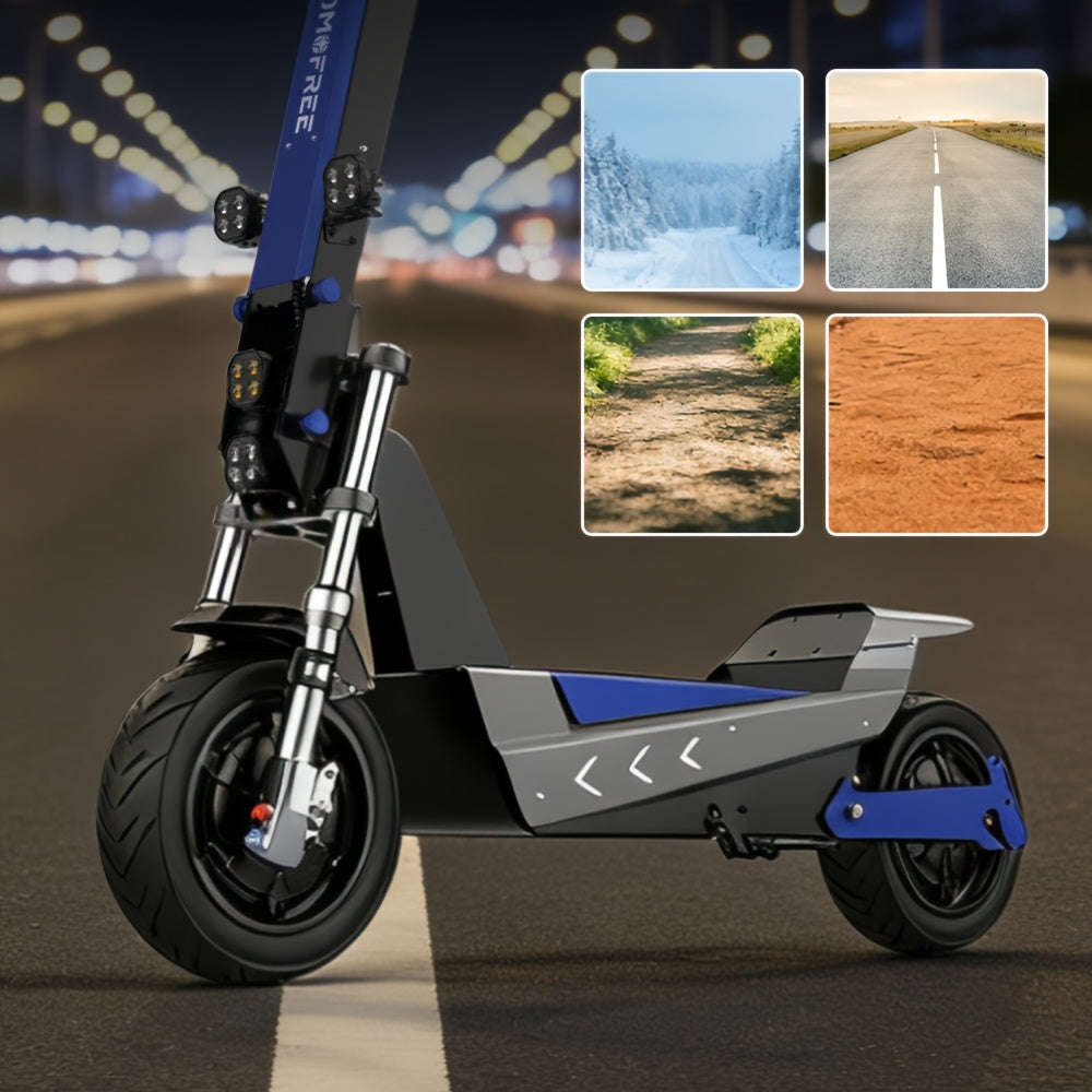 Electric Scooter, Brushless Motor, 35Ah 11-Inch Tires, 3-Speed Range of about 50 Miles, Long-Range Electric Scooter, 330Lbs Weight Capacity, Suitable for Urban Commuting, Outdoor Camping And Adventure Travel, Adult Surprise Birthday Gift
