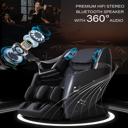 Upgraded Version 4D Massage Chair Zero Gravity | Full Body Massage Chair and Recliner AI Voice Control Automatic Leg Rest Calf and Foot Roller Heating