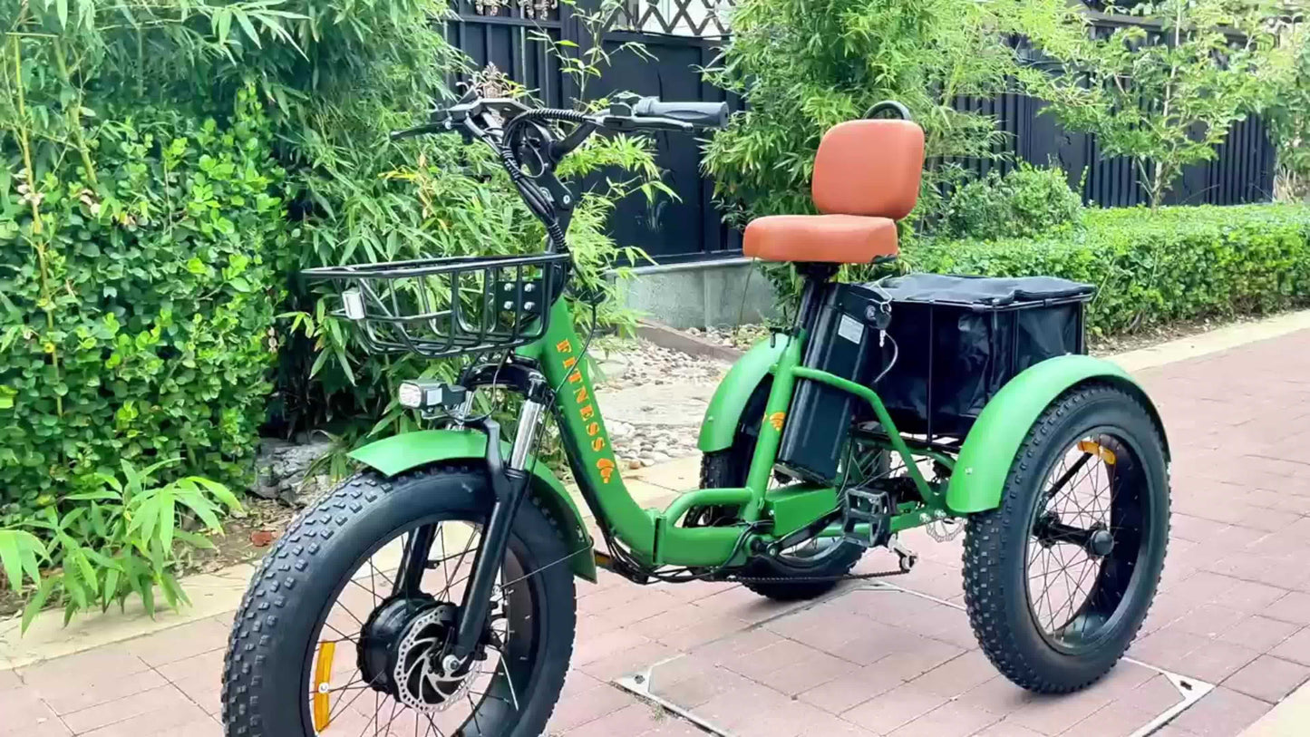700W Foldable Electric Tricycle for Adults, 48V 15AH Removable Battery, Max Speed 20 Mph, 20" X 4.0" Fat Tire Electric Trike, 7-Speed Electric Trike for Adults,