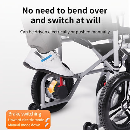 Adult Electric Wheelchair with Intelligent Control, Electromagnetic Braking System, Small Turning Radius, Small Folding Space. It Is Suitable for The Travel Of The Elderly And The Disabled And Can Bear A Weight Of 300 Pounds.