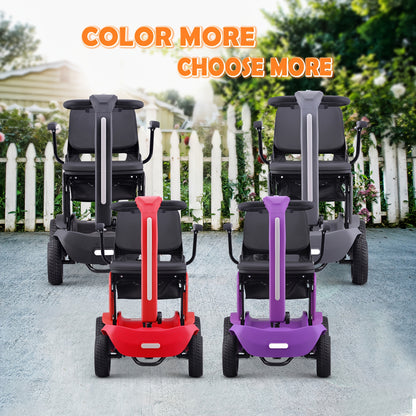 4 Wheel Electric Scooter for Adults & Seniors, 300W, 24V12Ah Battery, 4MPH Max Speed, 10Mile Range, Lightweight Foldable Scooter Electric with LED Lights, Storage Bag & Charger, No Assembly, Free Insulated Cup Gift Random Colors