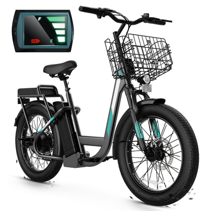 Adults Off-Road Electric Scooter with Seats, 500W Motor & 7800mAh Lithium Battery, 30Miles Range & 20MPH Top Speed E Scooter for Commuting, 20" X 3" Off-Road Tires, Front Shock Absorber, Adjustable Electric Scooter for Adults