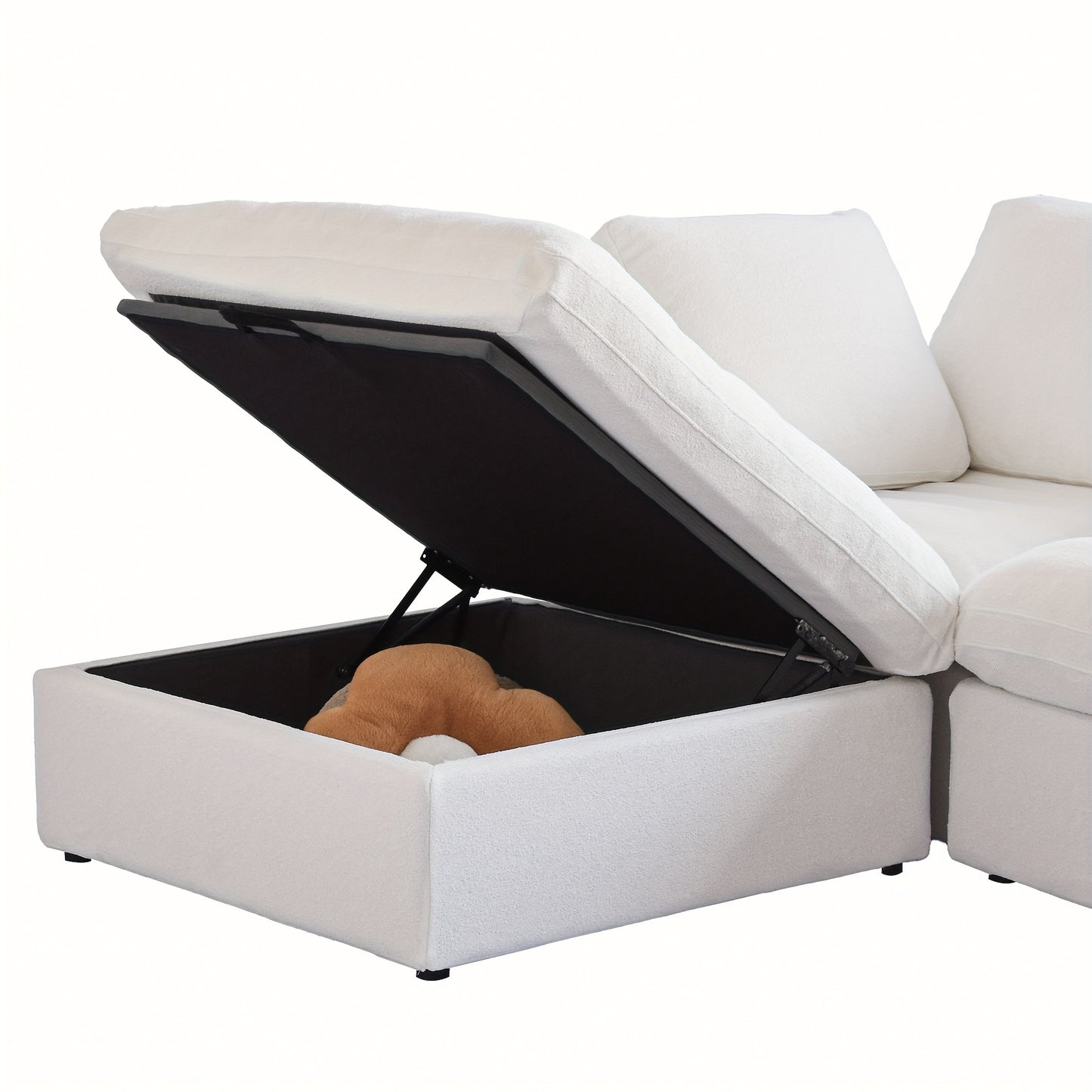 Modular Sectional Sofa with Storage Ottomans, U-Shaped Design, Minimalist Style, Deep And Wide Convertible Couches for The Living Room, with Washable And Replaceable Covers
