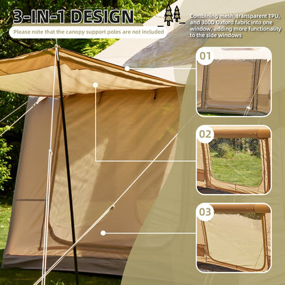 Classic Inflatable Camping Tent for 6-10 Person, 4 Season Blow Up Tent with Mesh Windows & Pumps