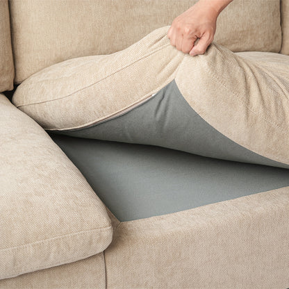 Oversized U-Shaped Modular Cloud Sofa - 155.9 Inches with Footstool - Modern Minimalist Deep-Seat Sofa for Living Room - Ultimate Comfort with Down-Filled Cushions - Covers Are Removable And Washable - Easy Design for Easy Assembly