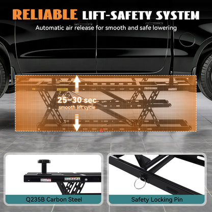 7000lb to 8000lb car lift designed for home garage workshop auto repair, suitable for sedan SUV pickup and most universal vehicles, ideal for maintenance inspection and underbody work.