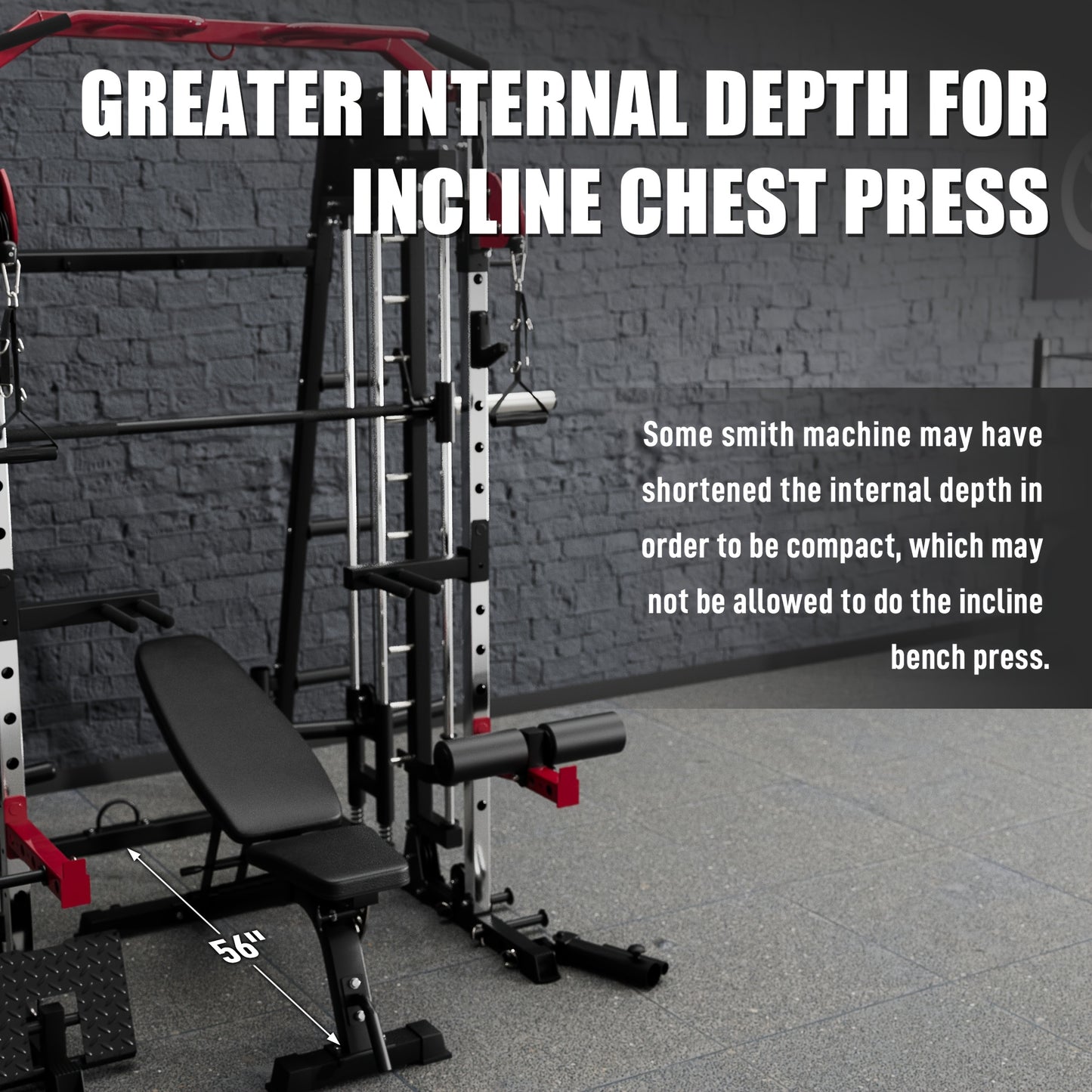 Home Gym with a Smith Machine, Featuring a 2200 Lbs Power Rack Cage, Cable Crossover, Weight Bar, 360° Landmine, Barbell Holders, And Various Attachments for Comprehensive Body Strength Training