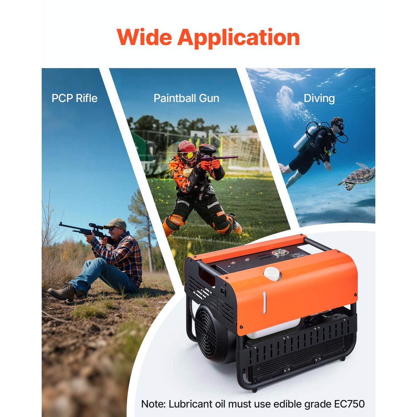 PCP Air Compressor 4500PSI/30Mpa 2-Cylinder Scuba Diving Tank Compressor External water cooling / Internal water cooling
