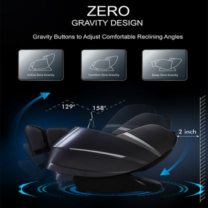 Upgraded Version 4D Massage Chair Zero Gravity | Full Body Massage Chair and Recliner AI Voice Control Automatic Leg Rest Calf and Foot Roller Heating
