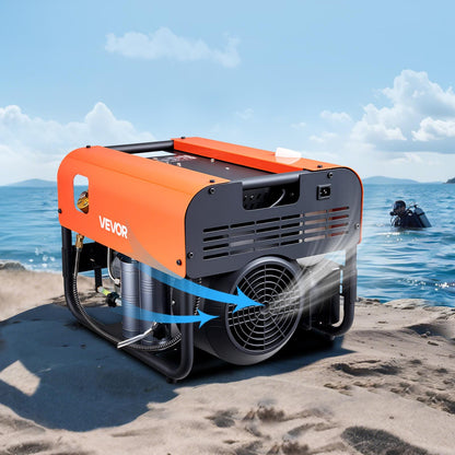 PCP Air Compressor 4500PSI/30Mpa 2-Cylinder Scuba Diving Tank Compressor External water cooling / Internal water cooling