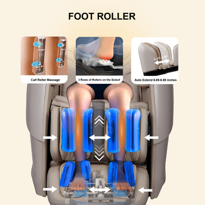 Upgraded Version 4D Massage Chair Zero Gravity | Full Body Massage Chair and Recliner AI Voice Control Automatic Leg Rest Calf and Foot Roller Heating