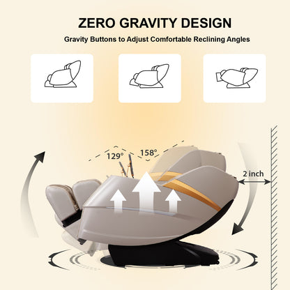 Upgraded Version 4D Massage Chair Zero Gravity | Full Body Massage Chair and Recliner AI Voice Control Automatic Leg Rest Calf and Foot Roller Heating