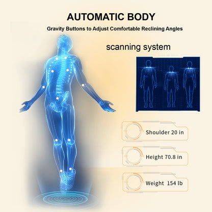 Upgraded Version 4D Massage Chair Zero Gravity | Full Body Massage Chair and Recliner AI Voice Control Automatic Leg Rest Calf and Foot Roller Heating